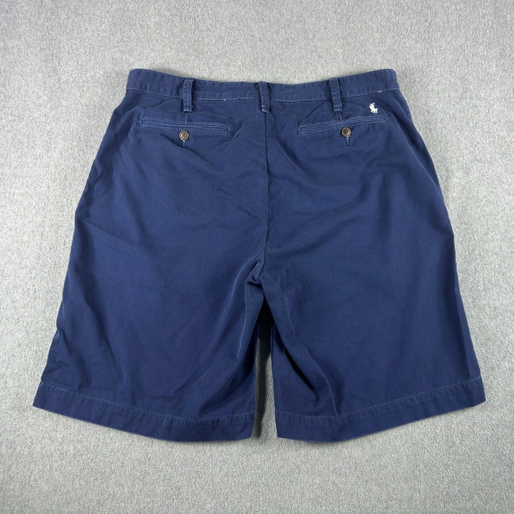 Polo Ralph Lauren Relaxed Chino Shorts Mens 35 Blue White Pony Cotton (Fit 36x9)